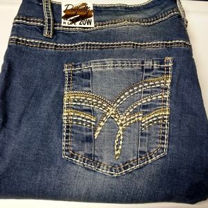 Cute Jeans Embroidered Royalty Plus Size 20W